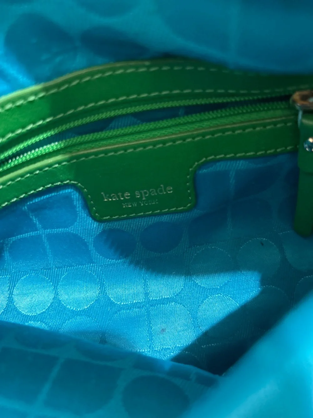 Kate Spade New York Green Leather Shoulder Bag Adjustable Strap